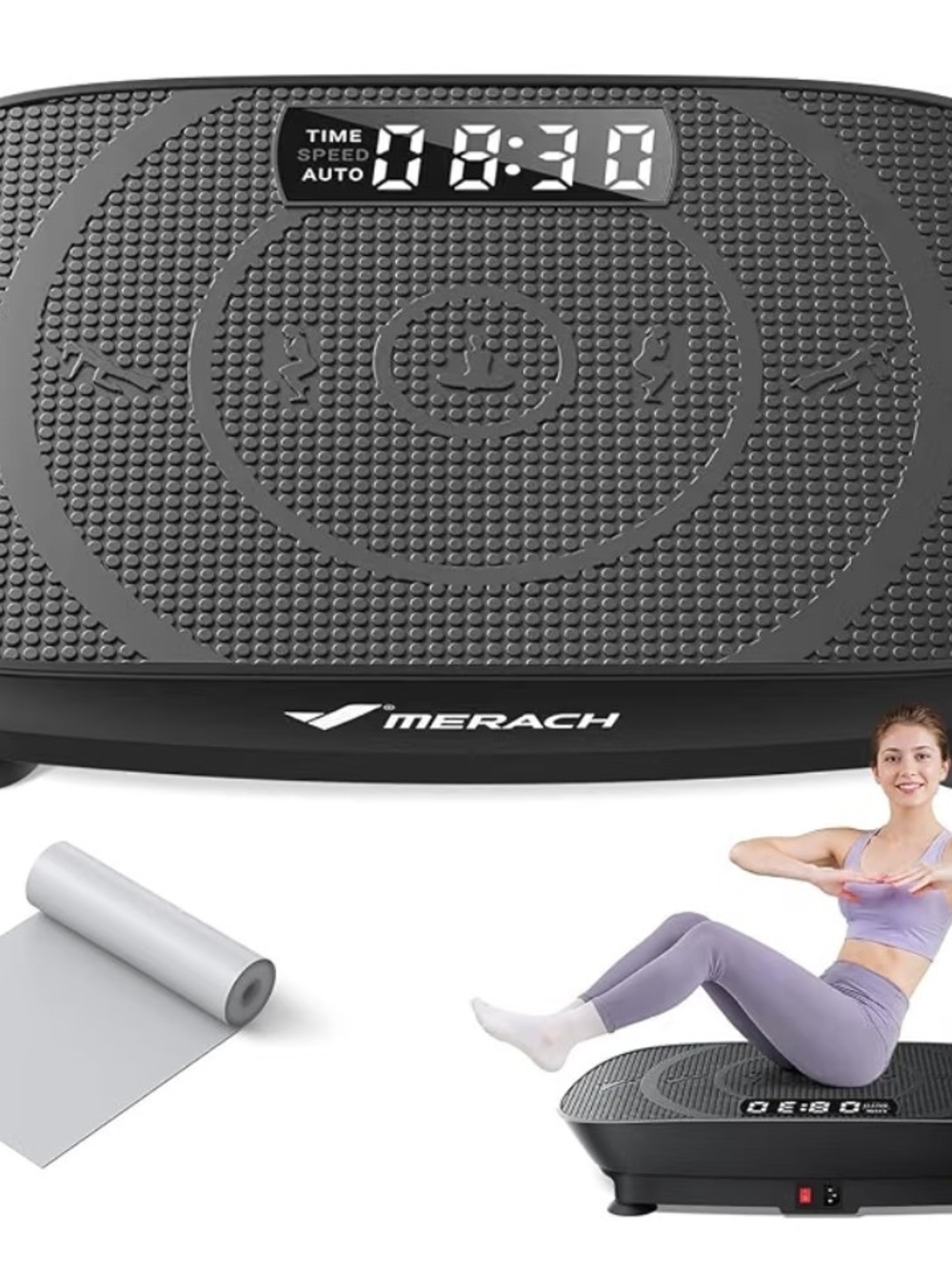 Black Vibration Plate with LED Display - Full Body Workout